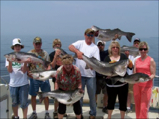 Charter group with fish